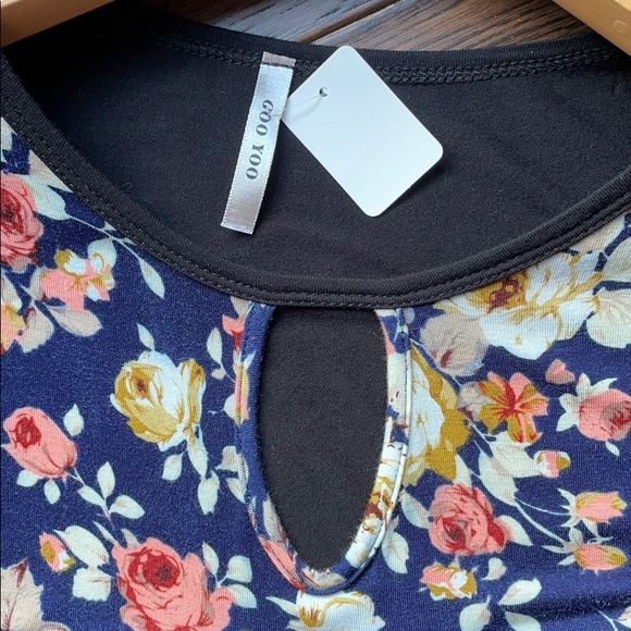 NWT Goo Yoo floral keyhole black flowy stretchy - Picture 4 of 6